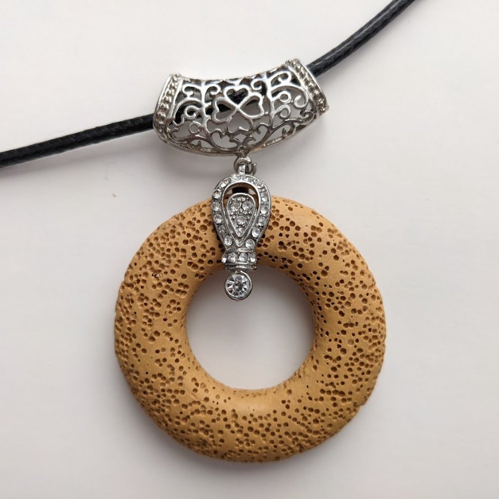 Handmade Lava Stone Aromatherapy Diffuser Necklaces - Mustard/Gold